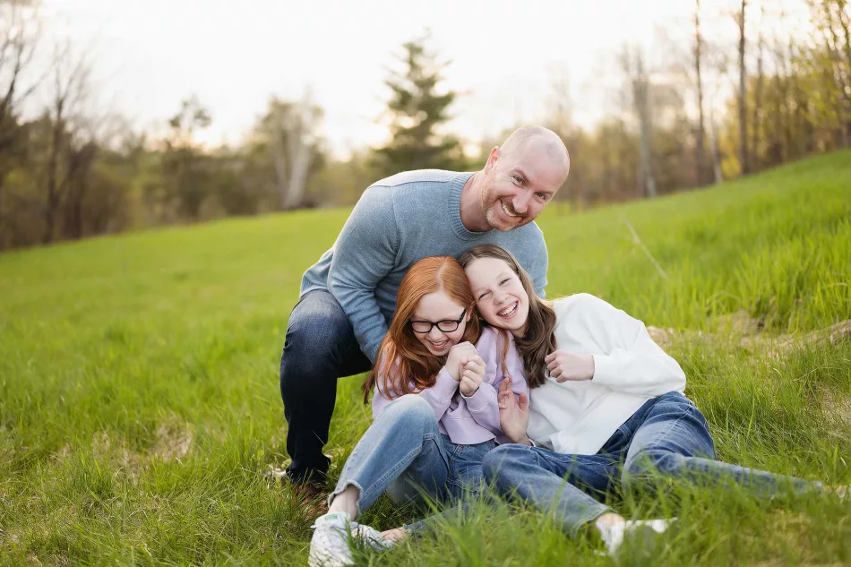 laughing family photo