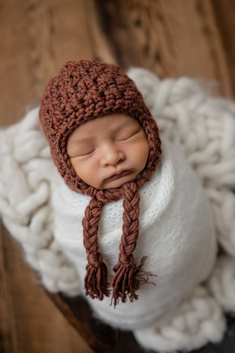 newborn brown hat