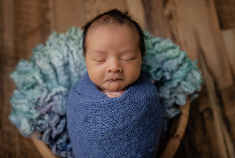 newborn blue swaddle